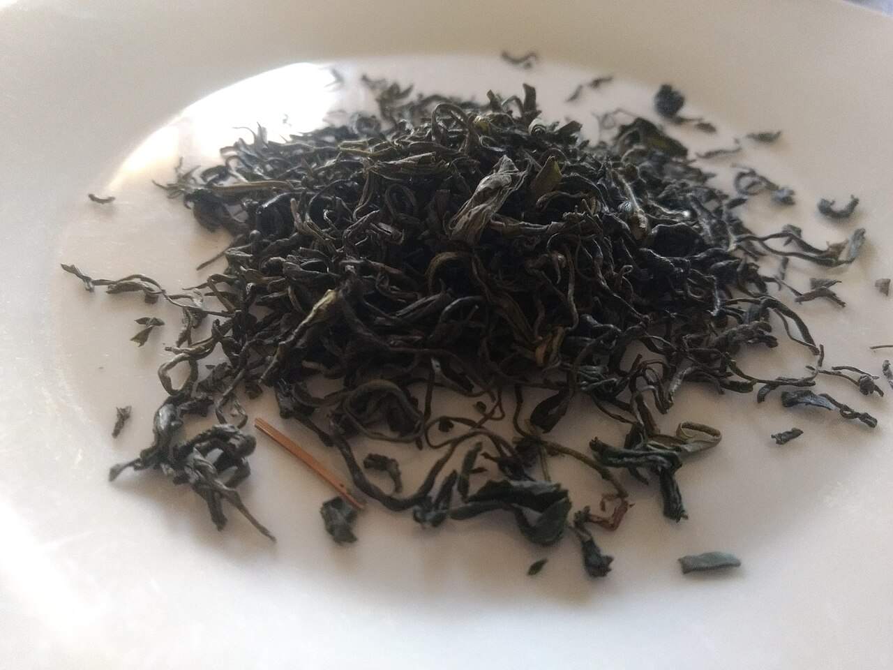Xinyang Mao Jian green tea leaves